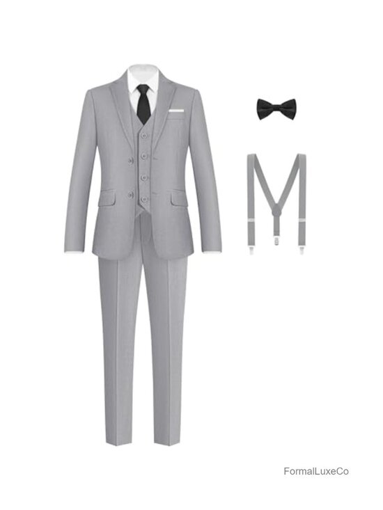 Other - 7-Piece Boys Formal Suit Set Adjustable Waist Suspenders